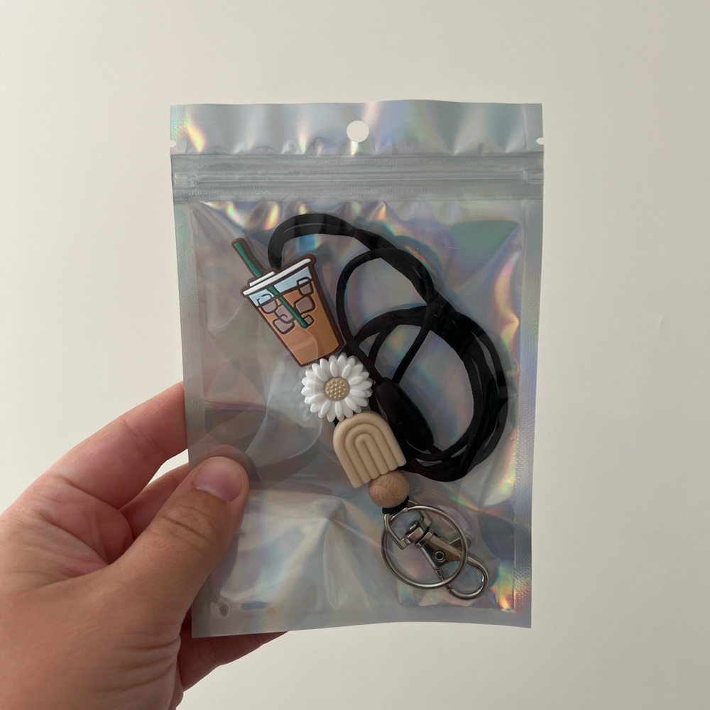 Iced coffee lanyard
